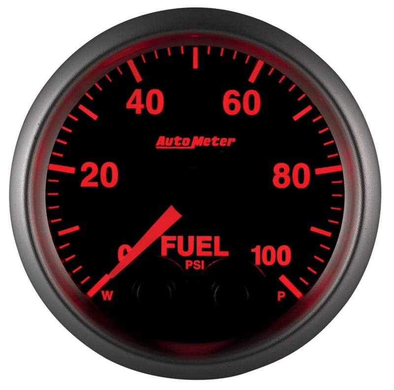 Autometer Elite 52mm 0-100 PSI Fuel Pressure Peak & Warn w/ Electronic Control Gauge - Burkken Auto Parts
