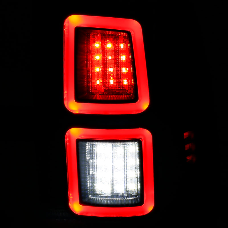 ANZO LED Black 13-17 Dodge Ram 1500/2500/3500 LED Taillights Black - Burkken Auto Parts