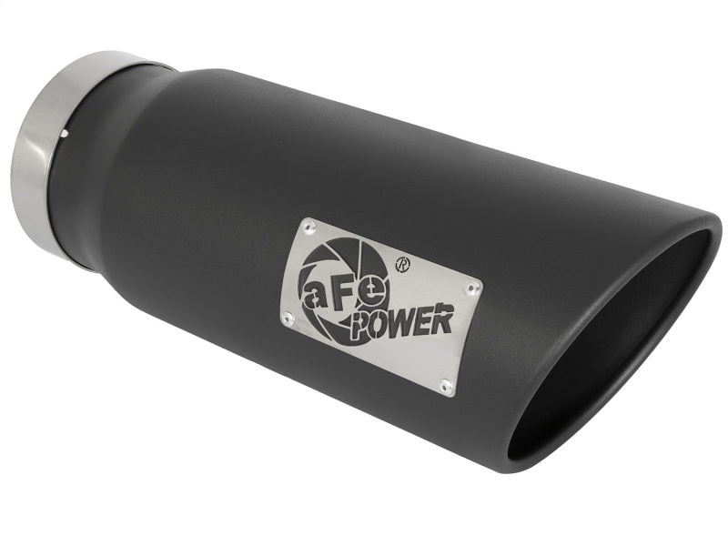 aFe Power MACH Force-Xp 5in In x 6in Out x 15in L Bolt-On 409 SS Exhaust Tip - Black - Burkken Auto Parts