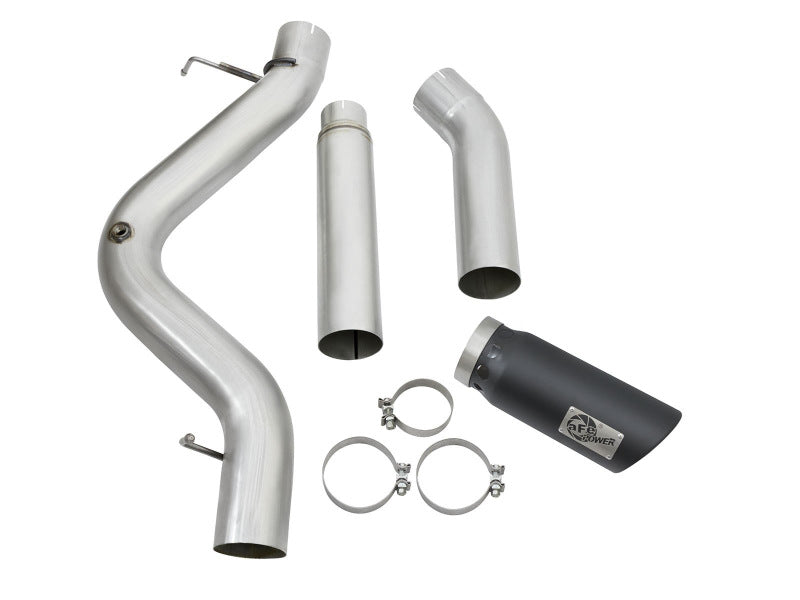 aFe LARGE Bore HD 5in Exhausts DPF-Back SS w/ Black Tips 16-17 GM Diesel Truck V8-6.6L (td) LML/L5P - Burkken Auto Parts