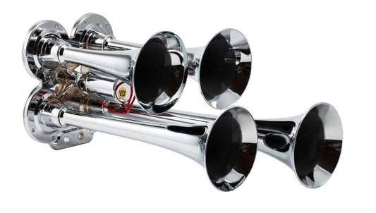 Kleinn Chrome Quad Horn/ 12.5In/10In/7.5In/6In - Chrome-Plated Zinc Alloy