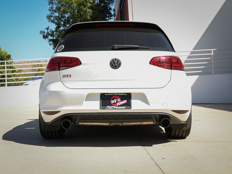 aFe MACH Force-Xp 3 IN to 2-1/2 IN Stainless Steel Cat-Back Exhaust Carbon Volkswagen GTI 15-17 - Burkken Auto Parts