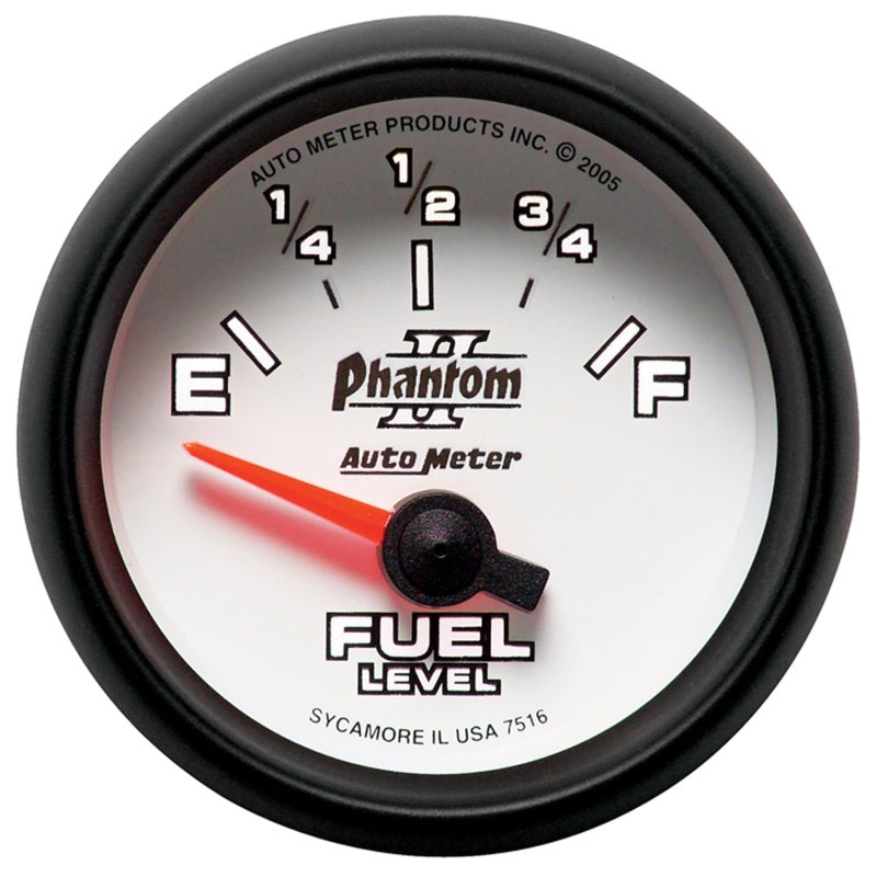 Autometer Phantom II 2-1/16in 240E - 33F OHM Electric Fuel Level Gauge - Burkken Auto Parts