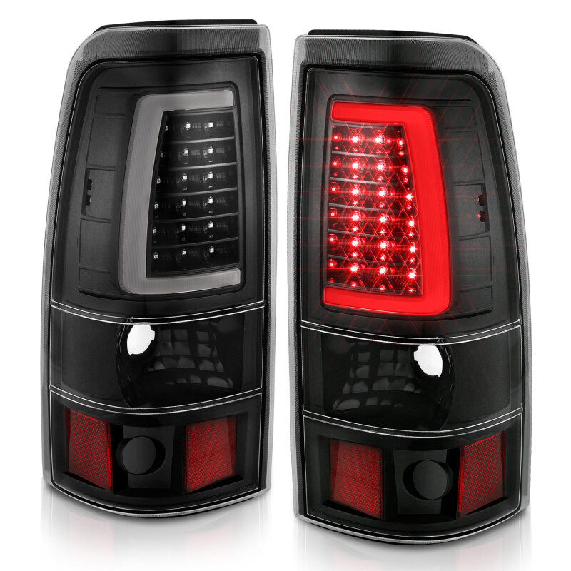 ANZO 2003-2006 Chevy Silverado 1500 LED Taillights Plank Style Black w/Clear Lens - Burkken Auto Parts