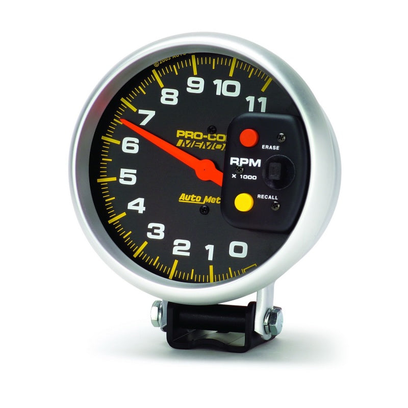 Autometer Pro-Comp 5in 0-11000 RPM Pedestal w/Peak Memory Tachometer - Burkken Auto Parts