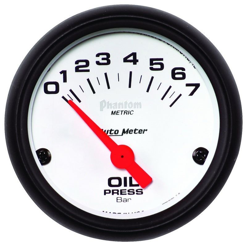 Autometer Phantom 2-1/16in 0-7 BAR Electric Oil Pressure Gauge - Burkken Auto Parts