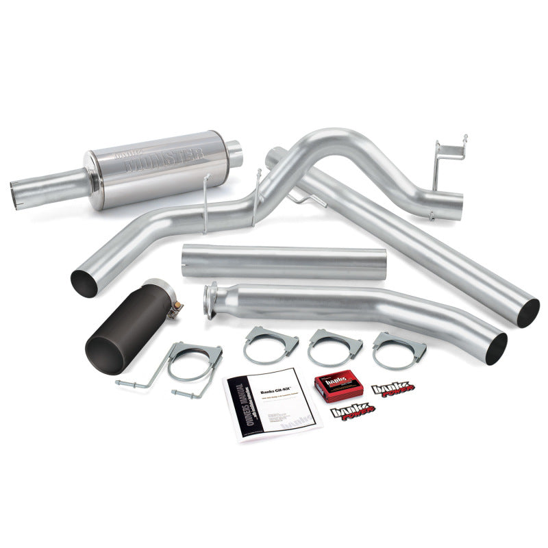 Banks Power 01 Dodge 5.9L Ext Cab Git-Kit - SS Single Exhaust w/ Black Tip - Burkken Auto Parts