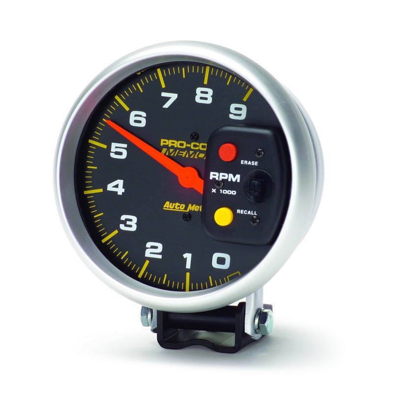 Autometer Pro-Comp 5in / 0-9K RPM / Pedestal w/Peak Memory Tachometer - Burkken Auto Parts