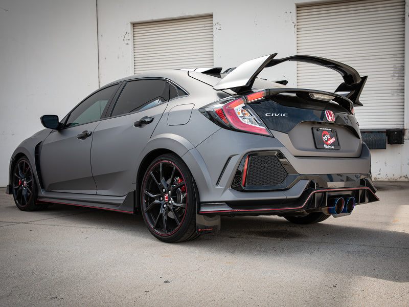 aFe Takeda 2.5in 304SS Axle-Back Exhaust System 17-19 Honda Civic Type R L4-2.0L (t) - BL Flame Tip - Burkken Auto Parts