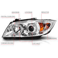 ANZO 2006-2008 BMW 3 Series E90-E91 Projector Headlights w/ Halo w/ LED Bar Chrome (CCFL) - Burkken Auto Parts