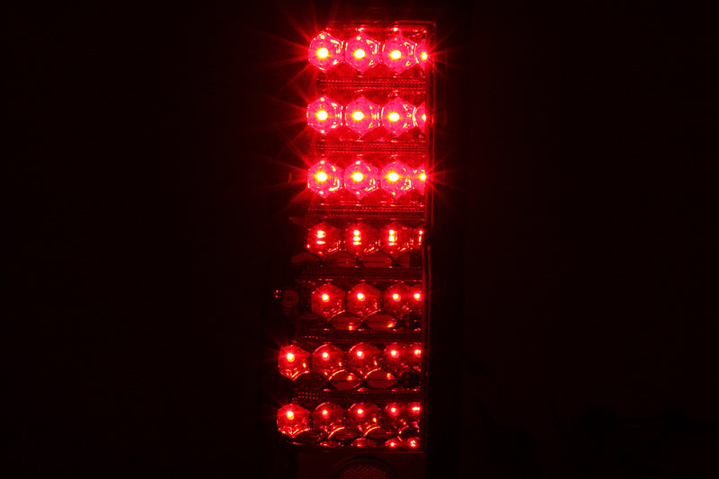 ANZO 1986-1997 Nissan Hardbody LED Taillights Red/Clear - Burkken Auto Parts