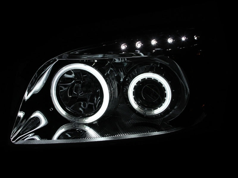 ANZO 2006-2008 Toyota Rav4 Projector Headlights w/ Halo Black - Burkken Auto Parts