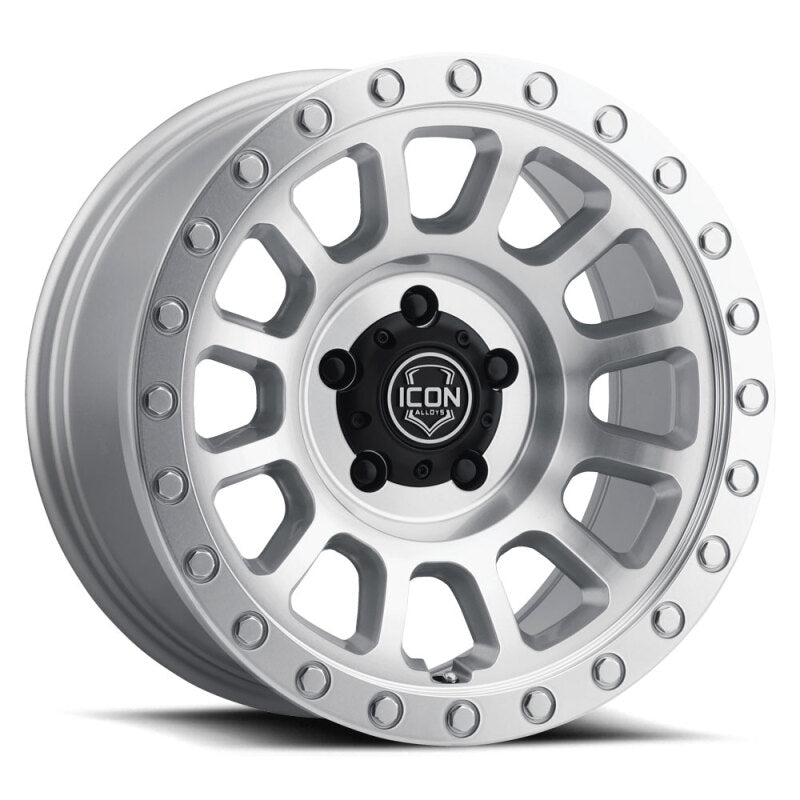 ICON Hulse 18x9 8x6.5 12mm Offset 5.5in BS Silver Machined - Burkken Auto Parts