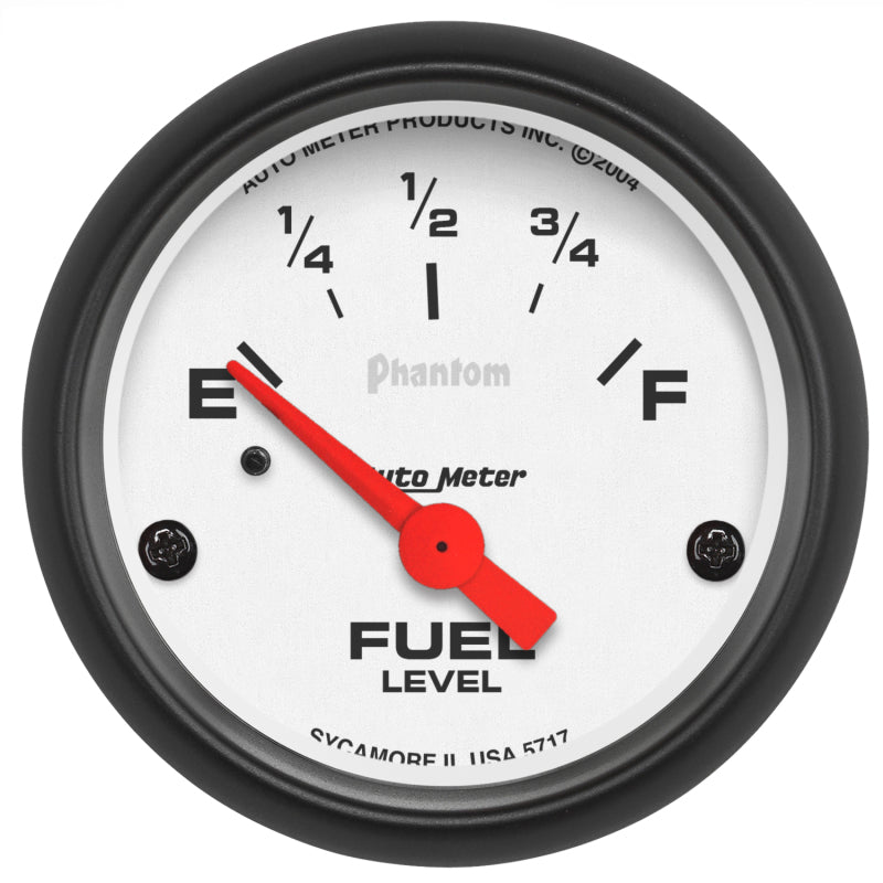 Autometer Phantom 2-1/16 inch Fuel Level Gauge - Burkken Auto Parts
