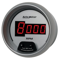 AutoMeter Gauge Tach 3-3/8in. 10K RPM In-Dash Digital Silver Dial W/ Red Led - Burkken Auto Parts