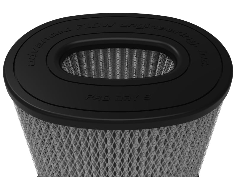 aFe MagnumFLOW Pro DRY S Univ Air Filter 5-1/2x3-1/2in F x 8-1/4 x 6in B x 8 x 5-3/4in T x 9in H - Burkken Auto Parts