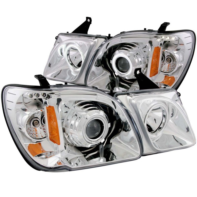 ANZO 1998-2007 Lexus Lx470 Projector Headlights w/ Halo Chrome (CCFL) - Burkken Auto Parts