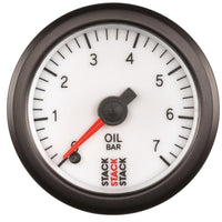 Autometer Stack 52mm 0-7 Bar M10 Male Pro Stepper Motor Oil Pressure Gauge - White - Burkken Auto Parts