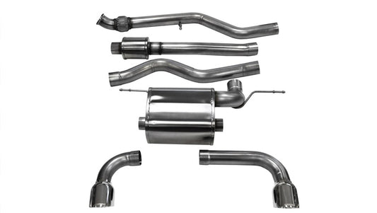 Corsa 12-14 BMW 335i Sedan AWD F30 3in Polished Touring Dual Rear Single 3.5in Tip Cat-Back - Burkken Auto Parts