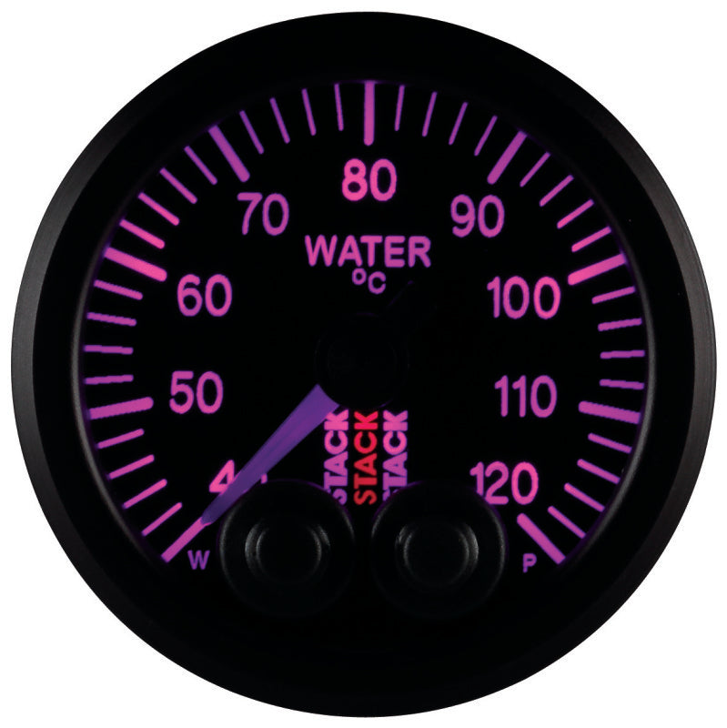 Autometer Stack 52mm 40-120 Deg C 1/8in NPTF Male Pro-Control Water Temp Gauge - Black - Burkken Auto Parts
