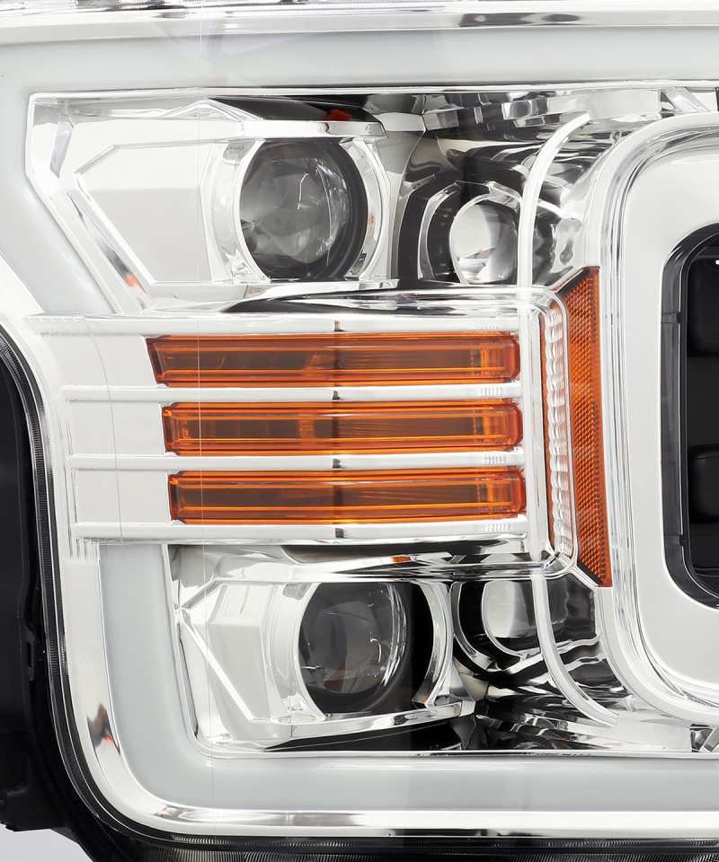 AlphaRex 18-19 Ford F-150 PRO-Series Projector Headlights Plank Style Chrm w/Activ Light/Seq Signal - Burkken Auto Parts