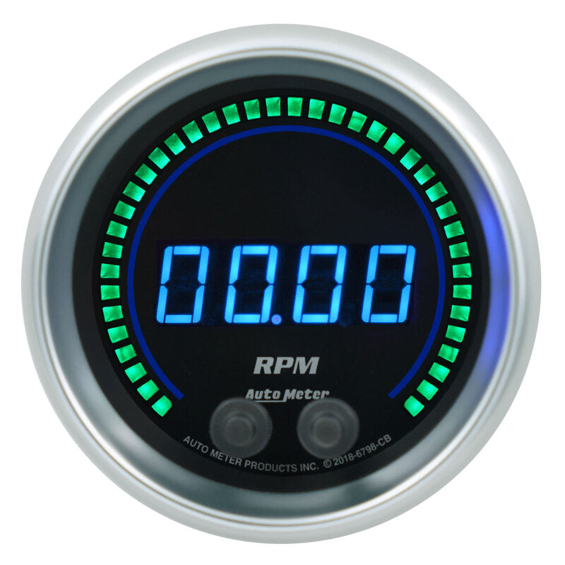 Autometer 85.7mm Black 0-16K RPM Tachometer Cobalt Elite Digital Gauge - Burkken Auto Parts