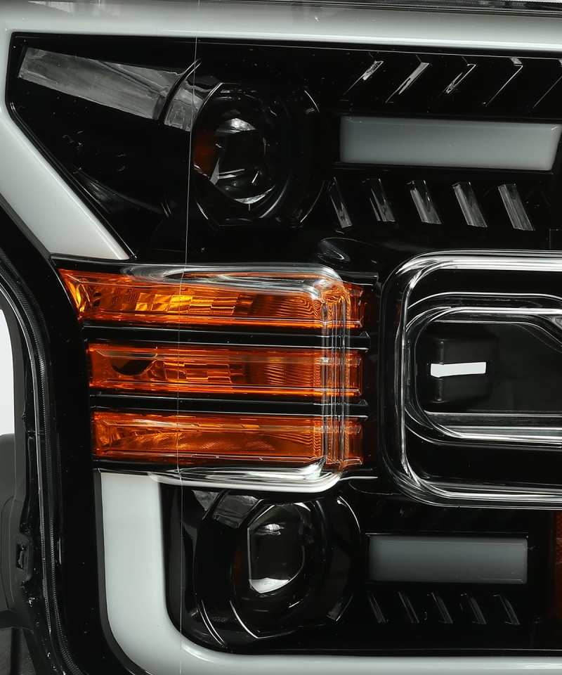 AlphaRex 15-17 Ford F-150 PRO-Series Proj Headlights Plank Style Gloss Blk w/Activ Light/Seq Signal - Burkken Auto Parts