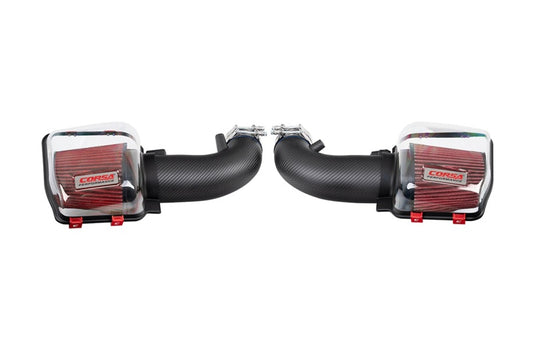 Corsa 24-25 Ford Mustang GT 5.0L V8 Cold Air Intake with DryTech Air Filters - Glossy - Burkken Auto Parts
