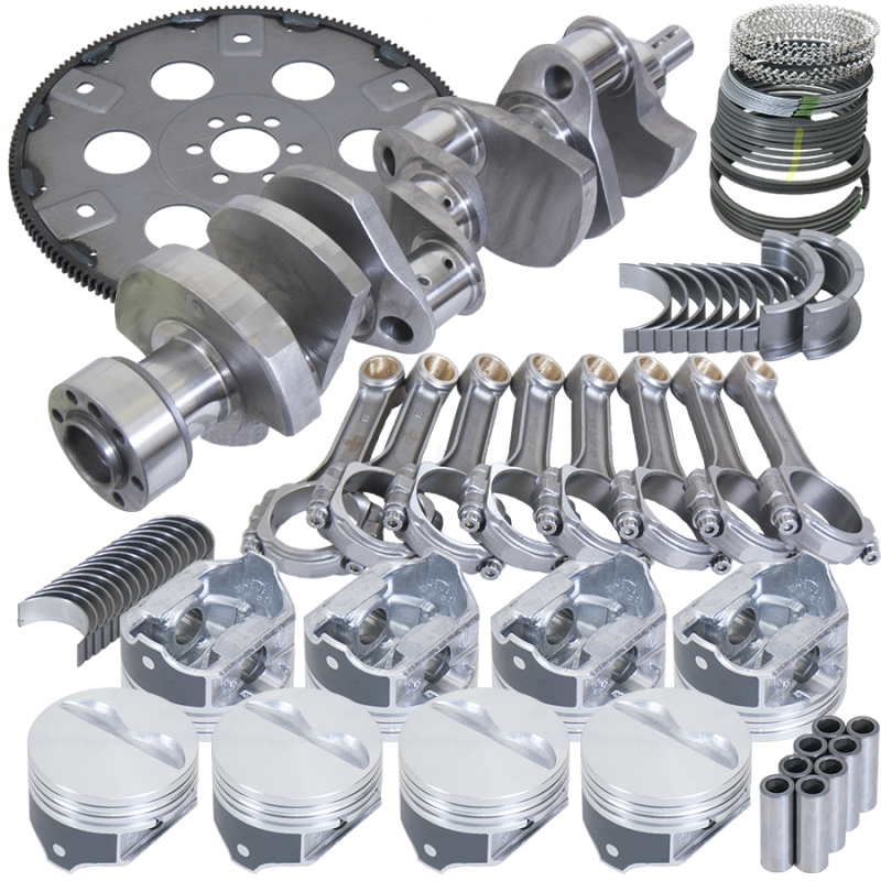 Eagle Chevy 350 1Pc 3.750in Crank 5.700in I-Beam Rods 4.000in Pistons 168 Tooth FP Balanced Assembly - Burkken Auto Parts