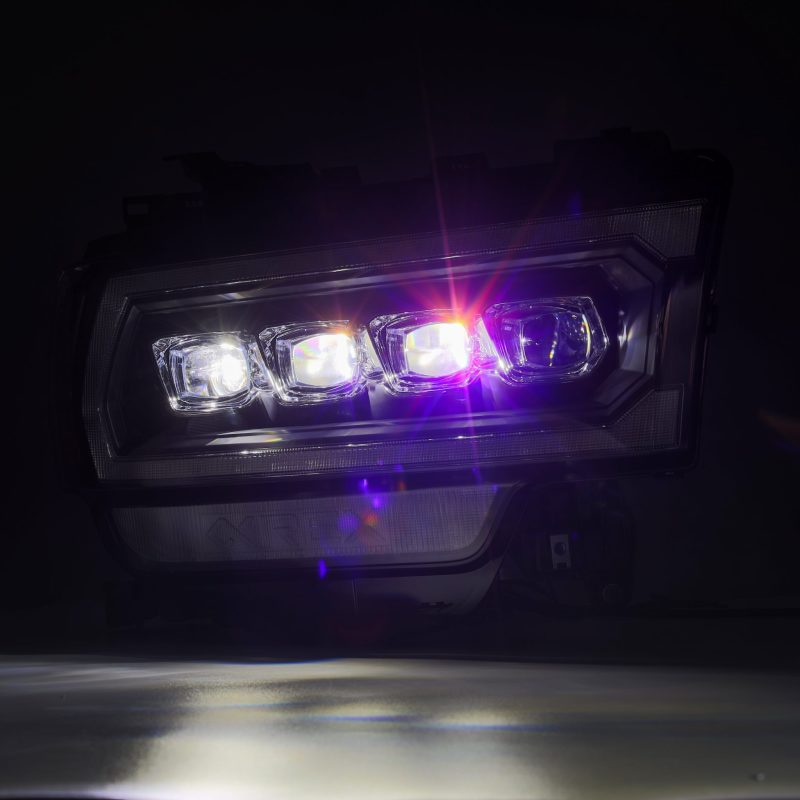 AlphaRex 19-21 Ram 2500 NOVA LED Proj Headlights Plank Style Black w/Activ Light/Seq Signal/DRL - Burkken Auto Parts