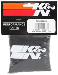 K&N Universal Round Tapered Filter Wrap - Black - 6in Base ID x 4.625in Top ID x 9in Height - Burkken Auto Parts