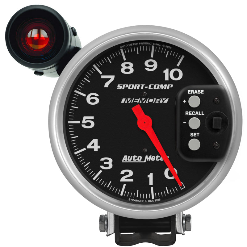Autometer Sport-Comp 5 inch 10K RPM Shift Light Tach w/memory - Burkken Auto Parts