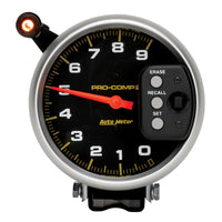 AutoMeter Gauge Tach 5in. 9K RPM Pedestal W/ Quick Lite & Peak Memory Pro-Comp - Burkken Auto Parts