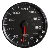 Autometer Spek-Pro Gauge Speedometer 5in 180 Mph Elec. Programmable Black/Black - Burkken Auto Parts