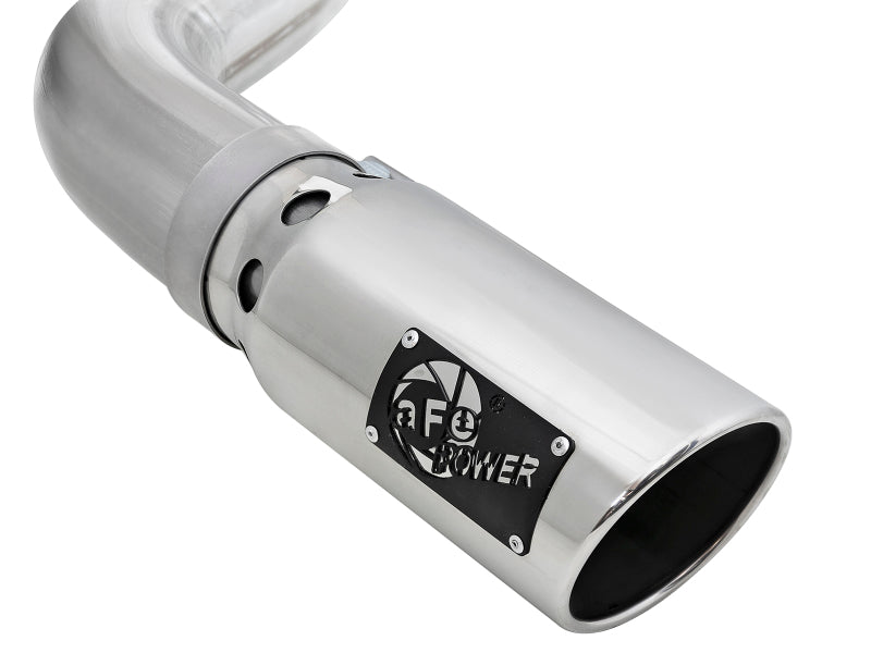 aFe Large Bore-HD 4in 409 SS DPF-Back Exh 18-19 Ford F-150 V6-3.0L (td) w/ Polished Tip - Burkken Auto Parts