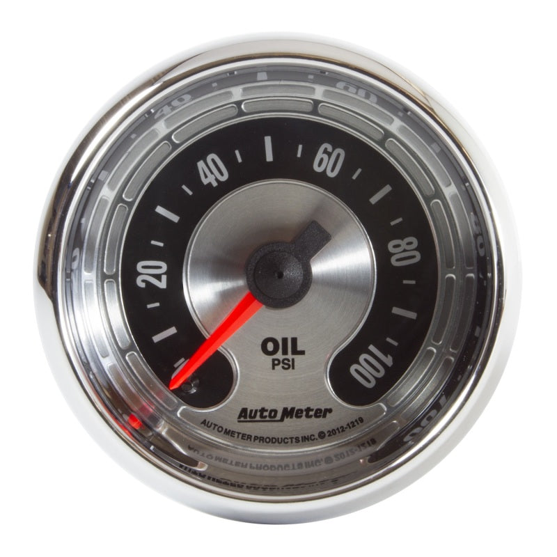 Autometer American Muscle 2 1/16in 100PSI Mechanical Oil Pressure Gauge - Burkken Auto Parts