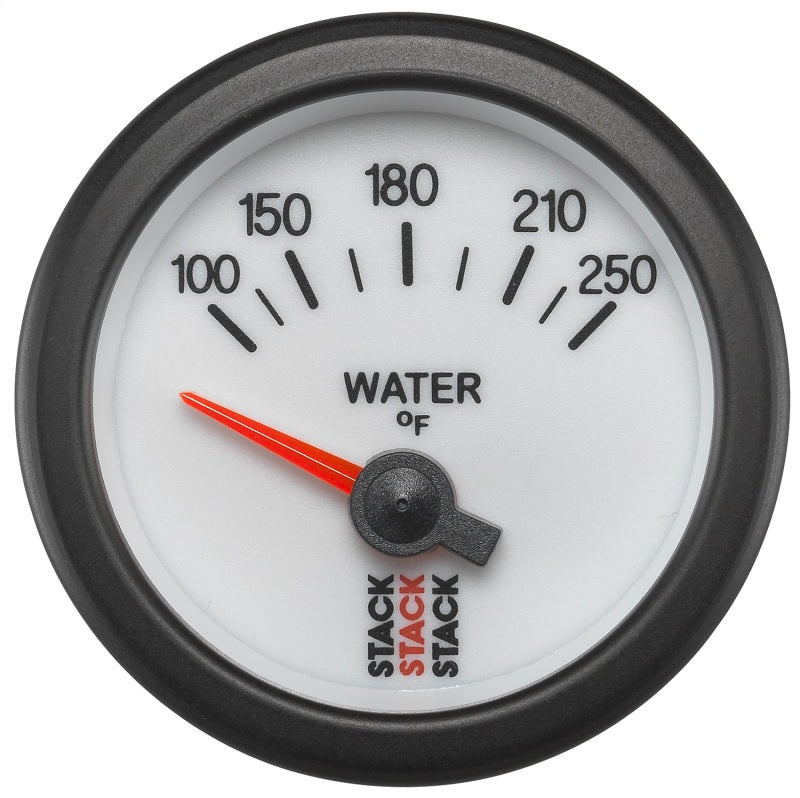 Autometer Stack 52mm 100-250 Deg F 1/8in NPTF Electric Water Temp Gauge - White - Burkken Auto Parts