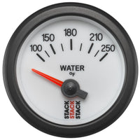 Autometer Stack 52mm 100-250 Deg F 1/8in NPTF Electric Water Temp Gauge - White - Burkken Auto Parts