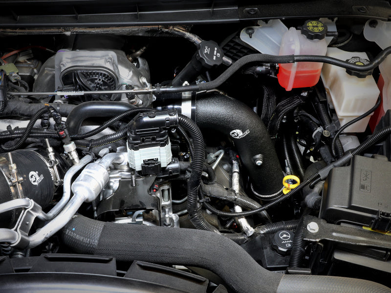 aFe 2024 GM Diesel Trucks V8 6.6L L5P BladeRunner Aluminum 3in Hot & 3.5in Cold Charge Pipe - Black - Burkken Auto Parts