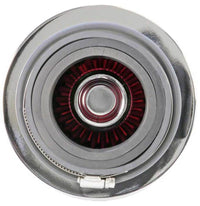 K&N Universal Air Filter Chrome Round Tapered Red - 4in Flange ID x 1.125in Flange Length x 5.5in H - Burkken Auto Parts