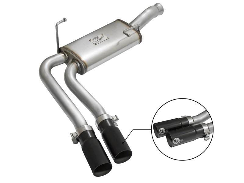 aFe Rebel Series CB Middle-Side Exit SS Exhaust w/ Black Tips 09-16 GM Silverado/Sierra V6/V8 - Burkken Auto Parts