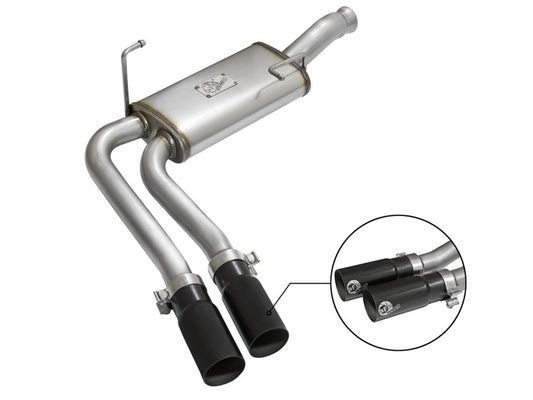 aFe Rebel Series CB Middle-Side Exit SS Exhaust w/ Black Tips 09-16 GM Silverado/Sierra V6/V8 - Burkken Auto Parts