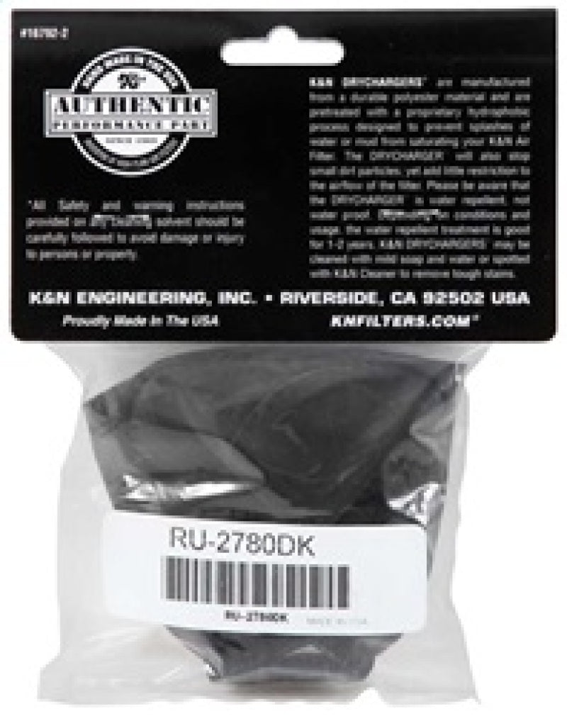 K&N Air Filter Wrap Black Oval Tapered 3.75in Base I/S Width x 2.5in Top I/S Width x 2.75in H - Burkken Auto Parts