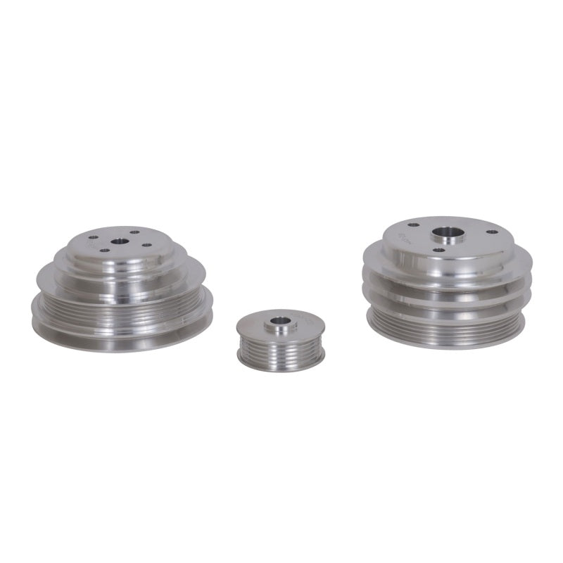 BBK 85-97 GM Truck 305 350 Underdrive Pulley Kit - Lightweight CNC Billet Aluminum (3pc) - Burkken Auto Parts