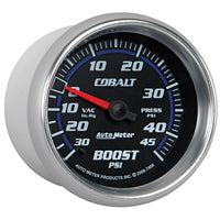 AutoMeter Gauge Vac/Boost 2-5/8in. 30Inhg-45PSI Mechanical Cobalt - Burkken Auto Parts