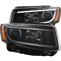 ANZO 2014-2015 Jeep Grand Cherokee Projector Headlights w/ Plank Style Design Black - Burkken Auto Parts
