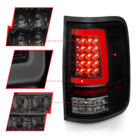 ANZO 2004-2006 Ford F-150 LED Tail Lights w/ Light Bar Black Housing Smoke Lens - Burkken Auto Parts