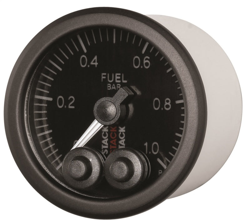 Autometer Stack 52mm 0-1 Bar M10 Male Pro-Control Fuel Pressure Gauge - Black - Burkken Auto Parts