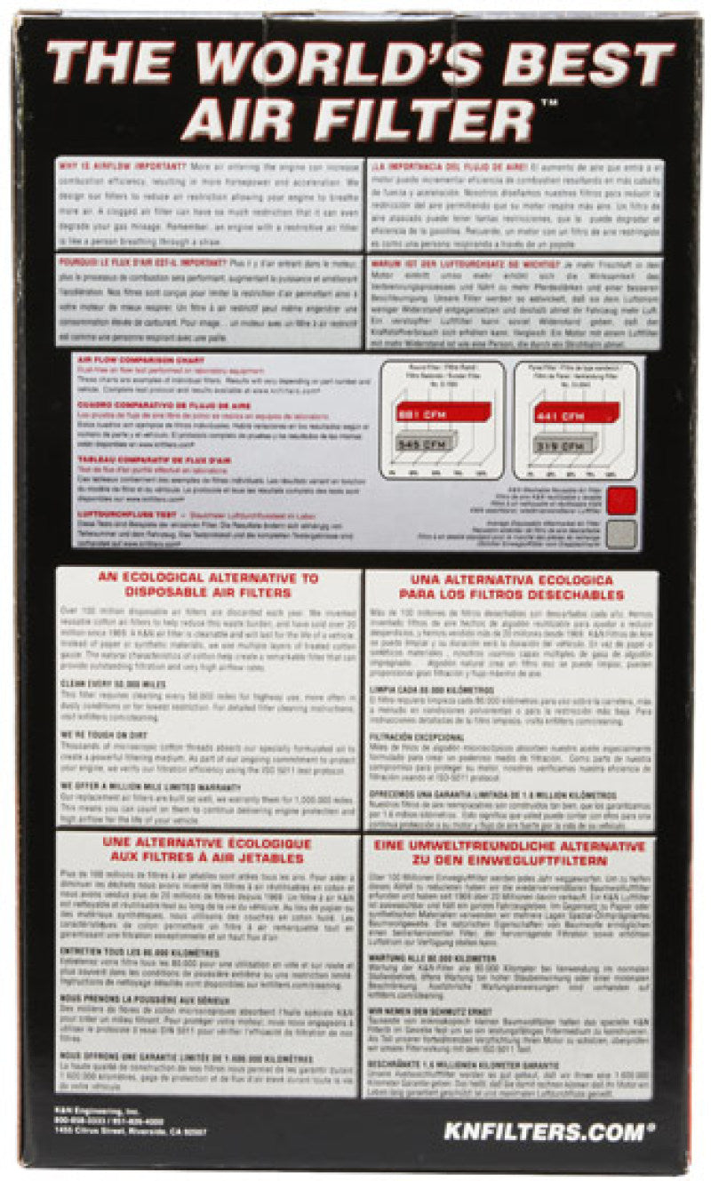 K&N Uni Oval Tapered Air Filter 3.5in 10 Deg. Flg / 3.25in T OW / 4.5in T OL / 5.75in B / 7in H - Burkken Auto Parts