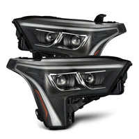 AlphaRex 22-23 Toyota Tundra LUXX-Series Headlights Black w/Amber DRL - Req 810029 OR 810030 - Burkken Auto Parts